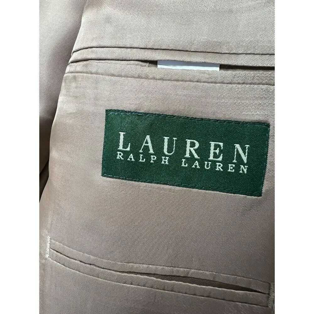 Lauren Ralph Lauren Mens Blazer Jacket Size 48L Long Silk Wool Two Button Single
